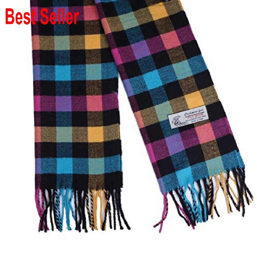 Herringbone Houndstooth Checked Pattern Cashmere … - image 3